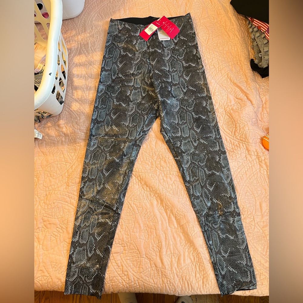 nwt commando snake print leggings blue grey size l